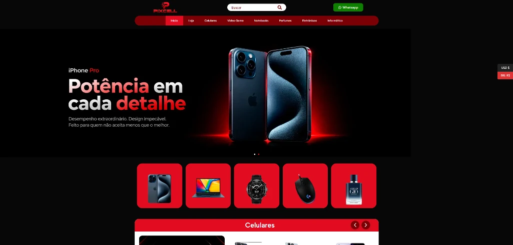Painel de controle e automação de catálogo da PIXCell