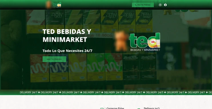 Apresentação da landing page comercial da TED Bebidas
