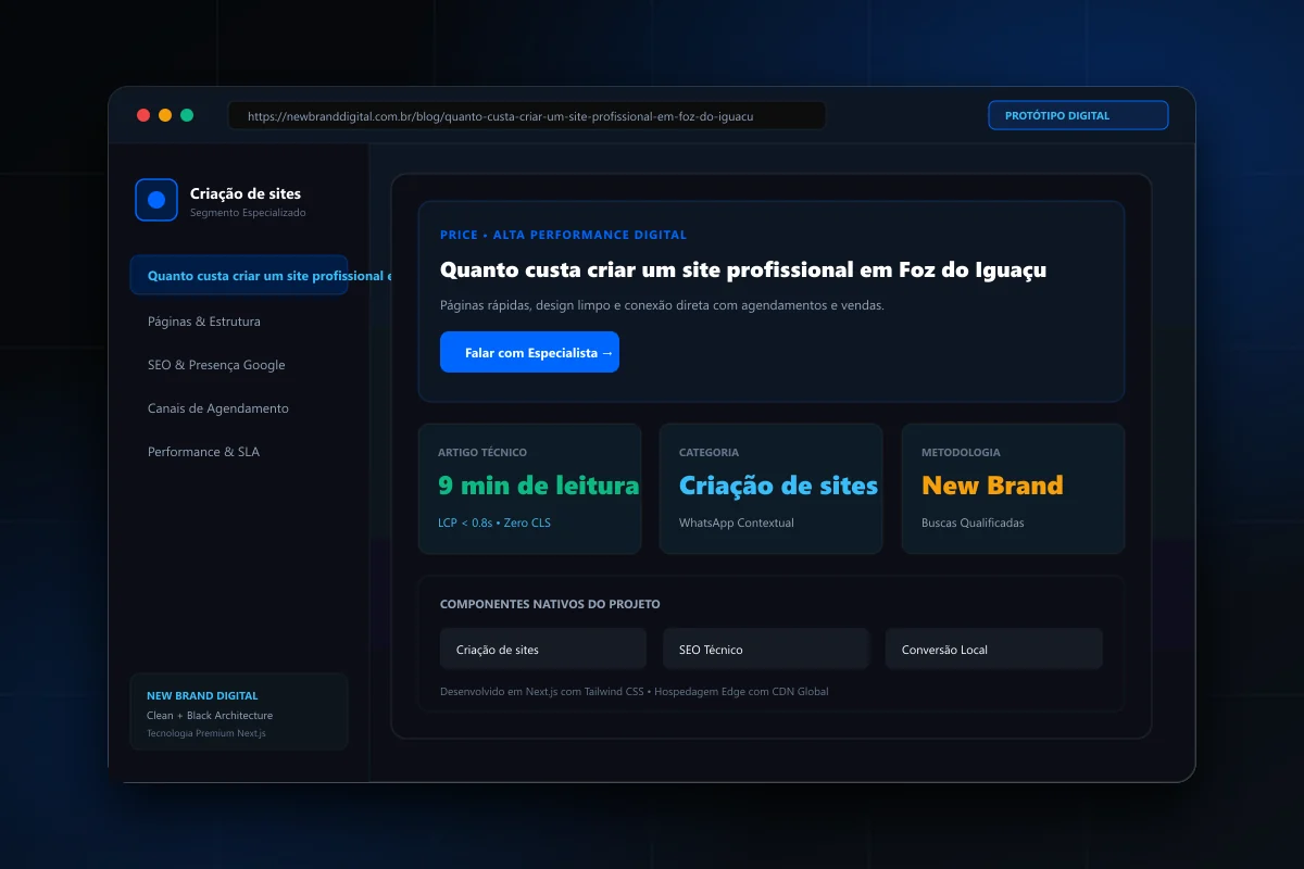 Quanto custa criar um site profissional em Foz do Iguaçu - New Brand Digital