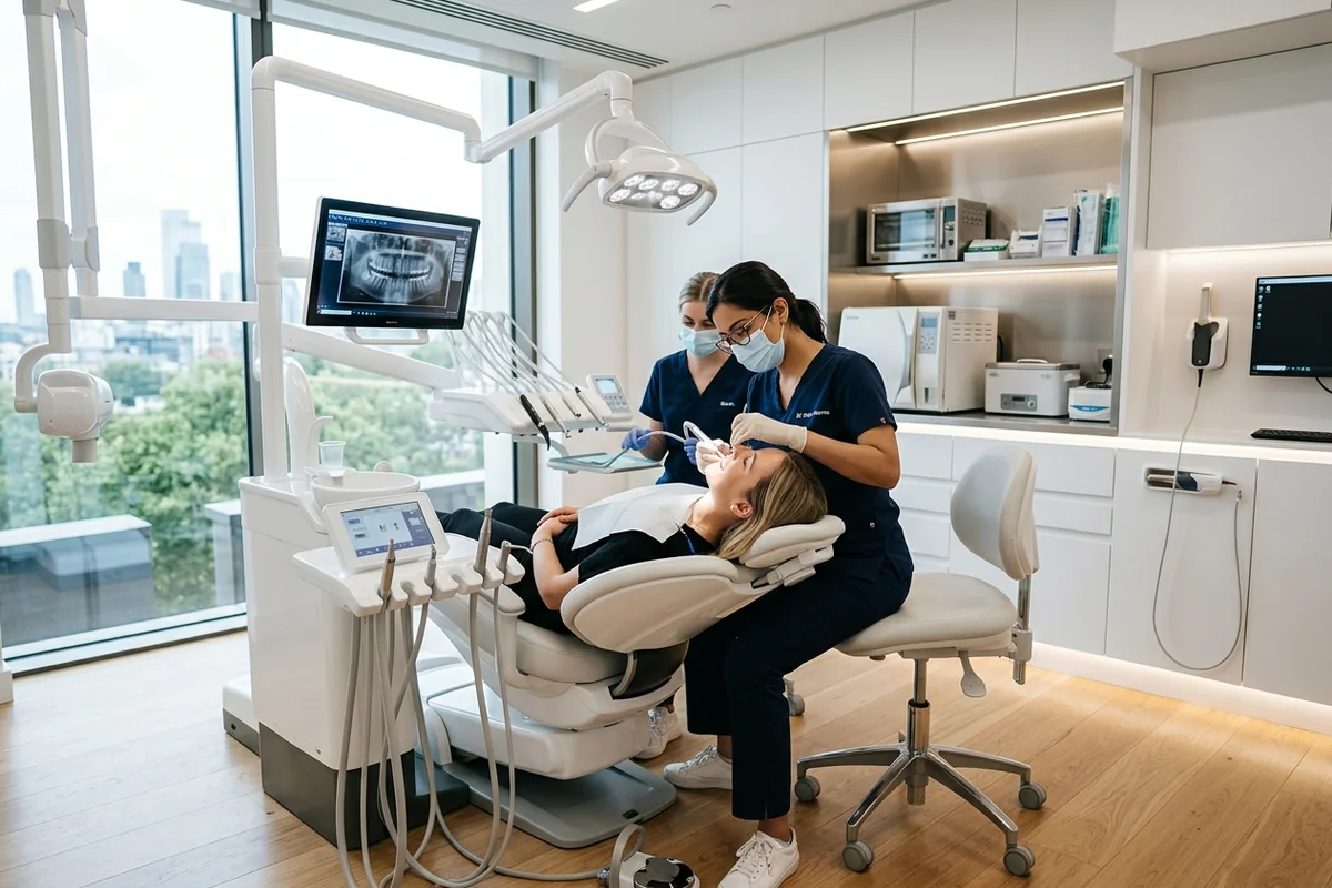 Interface demonstrativa de Landing page para dentistas - New Brand Digital