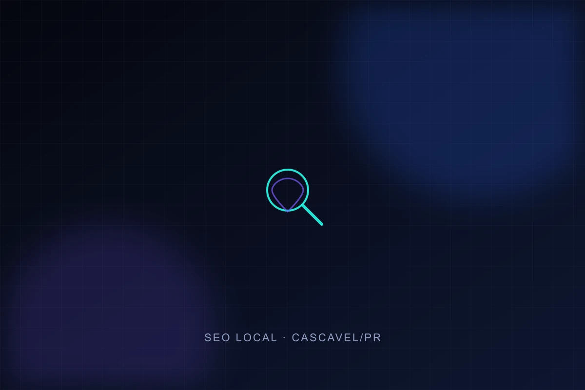 Ilustração conceitual representando SEO local e buscas geográficas em Cascavel